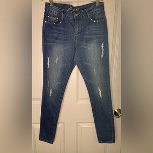 Masoi Skinny Distressed Blue Jeans in Junior's Size 13